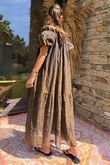 The Tallulah Midaxi Dress Paisley Mandala Coffee Bean /6 =