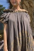 The Tallulah Midaxi Dress Paisley Mandala Coffee Bean /6 =