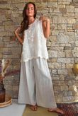 Tilda Floral Applique Tank Antique Cream