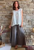 Tilda Floral Applique Tank Antique Cream