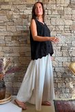 Tilda Floral Applique Tank Black