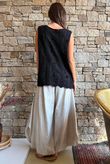 Tilda Floral Applique Tank Black