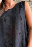 Tilda Floral Applique Tank Black