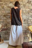 Tilda Floral Applique Tank Chocolate