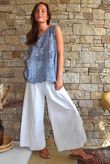 Tilda Floral Applique Tank Denim