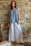 Tilda Floral Applique Tank Denim