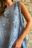 Tilda Floral Applique Tank Denim