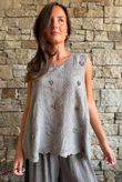 Tilda Floral Applique Tank Mocha