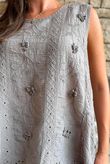 Tilda Floral Applique Tank Mocha