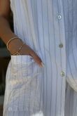 Trinny Longline Sleeveless Belted Shirt White