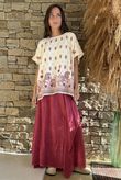 Rustic Nature Pure Cotton Swagger Skirt Washed Pomegranate /15=