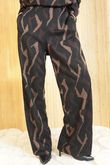 Vergara Lurex Wide Leg Pant Chocolate /6=