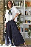 Vince Flat Front Shirring Flare Navy