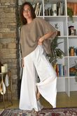 Vince Flat Front Shirring Flare White