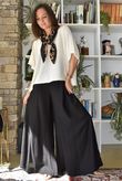 Vince Flat Front Shirring Flare Black