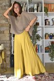 Vince Flat Front Shirring Flare Chartreuse