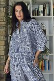 Vince Pebble Spot Batwing Nero Blouse French Navy