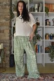 Vince Pebble Spot Wide Leg Pant Rio Green