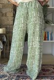 Vince Pebble Spot Wide Leg Pant Rio Green