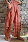 Vivienne Plaid 7/8 Barrel Pant Chestnut & Marmalade