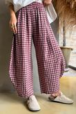 Vivienne Plaid 7/8 Barrel Pant Damson & Blush