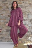 Vivienne Plaid Bell Sleeve Peasant Smock Burgundy & Russet