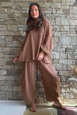 Vivienne Plaid Bell Sleeve Peasant Smock Olive & Russet