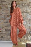 Vivienne Plaid Bell Sleeve Peasant Smock Chestnut & Marmalade