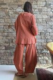 Vivienne Plaid Bell Sleeve Peasant Smock Chestnut & Marmalade
