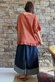 Vivienne Plaid Frill Box Top Chestnut & Marmalade