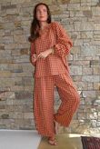 Vivienne Plaid Heathcliff Blouse Chestnut & Marmalade