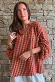 Vivienne Plaid Heathcliff Blouse Chestnut & Marmalade