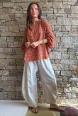 Vivienne Plaid Heathcliff Blouse Chestnut & Marmalade