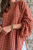 Vivienne Plaid Heathcliff Blouse Chestnut & Marmalade