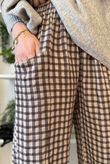 Vivienne Plaid Relaxed Barrel Pant Chocolate & Oat