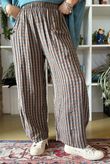 Vivienne Plaid Relaxed Barrel Pant Chocolate & Teal