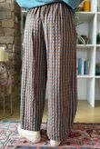 Vivienne Plaid Relaxed Barrel Pant Chocolate & Teal