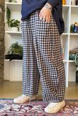Vivienne Plaid Relaxed Barrel Pant Navy & Oat
