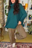 Vivienne Plaid Relaxed Barrel Pant Ochre & Chocolate