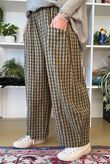 Vivienne Plaid Relaxed Barrel Pant Olive & Olive
