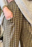 Vivienne Plaid Relaxed Barrel Pant Olive & Olive