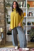Vivienne Plaid Relaxed Barrel Pant Petrol & Ochre
