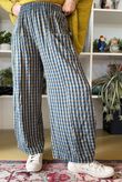 Vivienne Plaid Relaxed Barrel Pant Petrol & Ochre