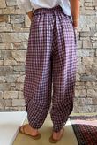 Vivienne Plaid Shelby Barrel Pant Aubergine & Denim