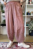 Vivienne Plaid Shelby Barrel Pant Burgundy & Rose