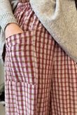 Vivienne Plaid Shelby Barrel Pant Burgundy & Rose