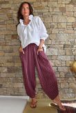 Vivienne Plaid Shelby Barrel Pant Burgundy & Russet