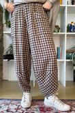 Vivienne Plaid Shelby Barrel Pant Chocolate & Oat