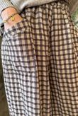 Vivienne Plaid Shelby Barrel Pant Chocolate & Oat