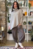 Vivienne Plaid Shelby Barrel Pant Chocolate & Teal